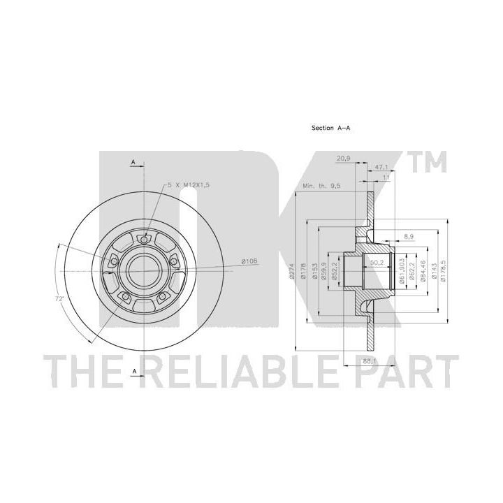 Stabdžių diskas NK 313975