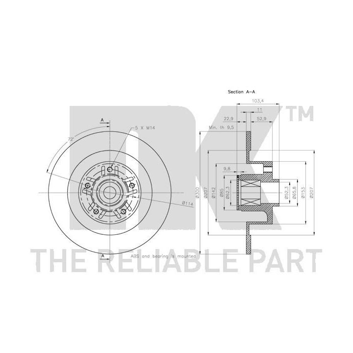 Stabdžių diskas NK 313988