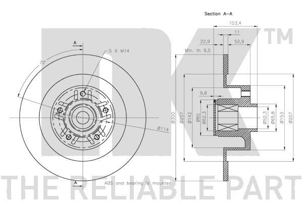 Stabdžių diskas NK 313988