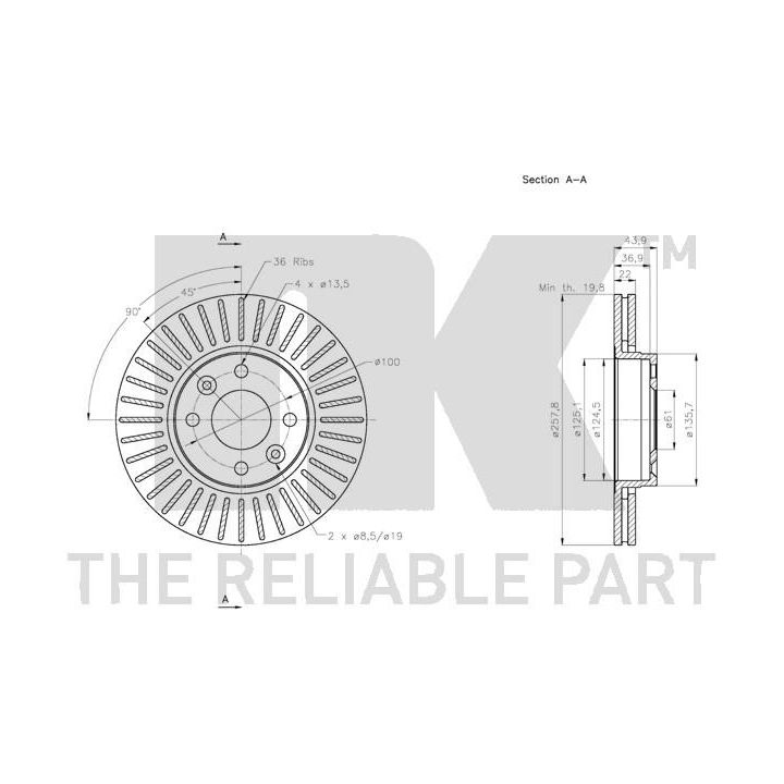 Stabdžių diskas NK 313992