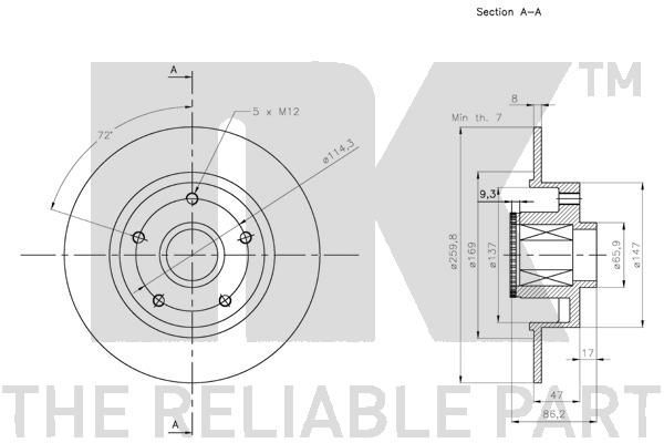 Stabdžių diskas NK 313993