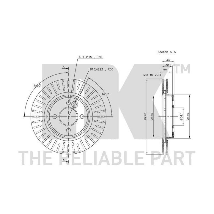 Stabdžių diskas NK 314016