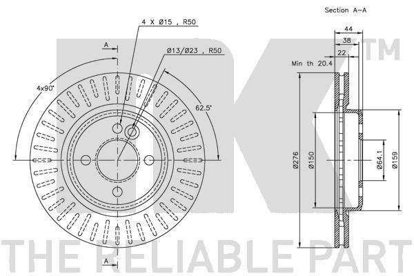 Stabdžių diskas NK 314016
