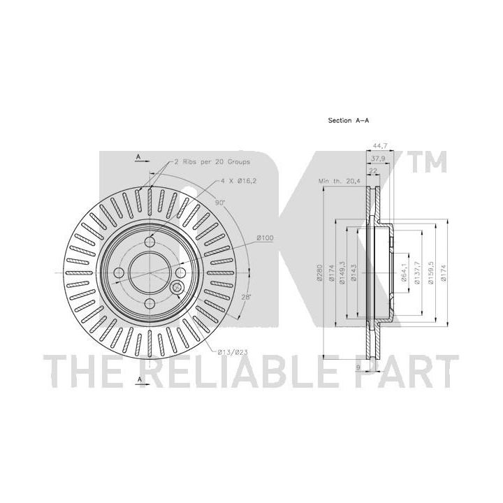 Stabdžių diskas NK 314034