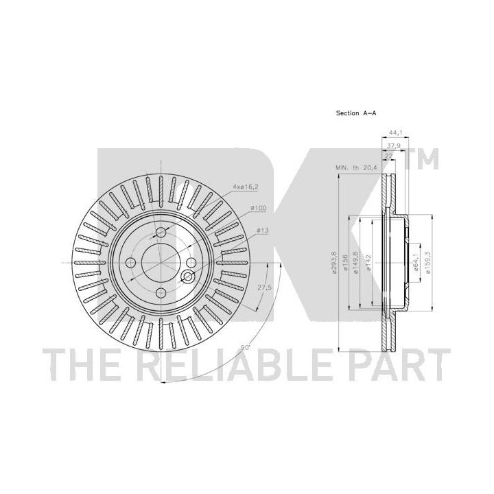Stabdžių diskas NK 314035