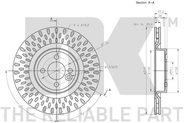 Stabdžių diskas NK 314046