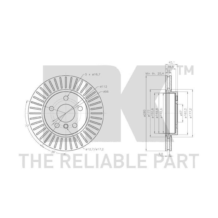 Stabdžių diskas NK 314048