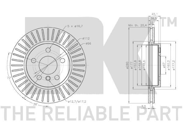 Stabdžių diskas NK 314048