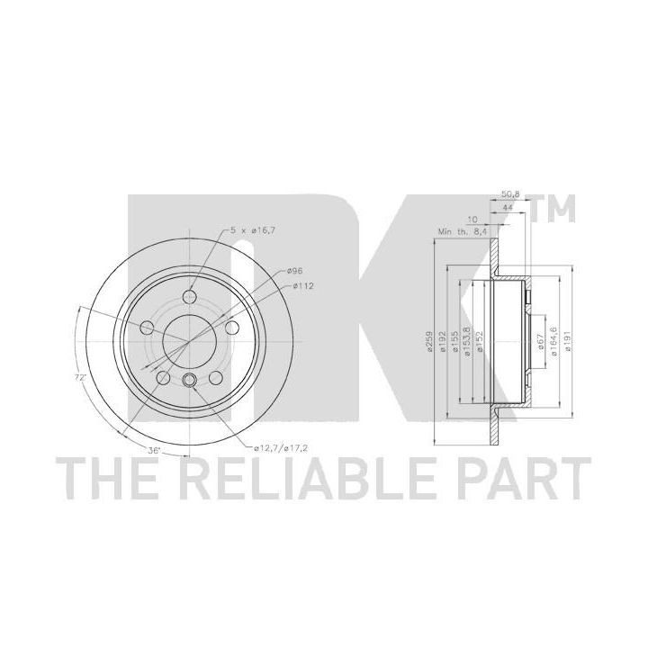 Stabdžių diskas NK 314049