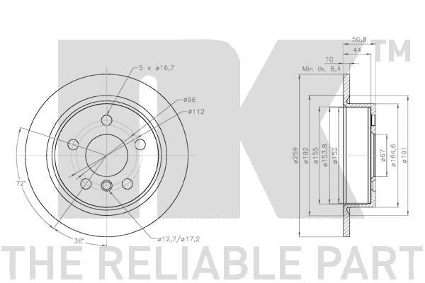Stabdžių diskas NK 314049