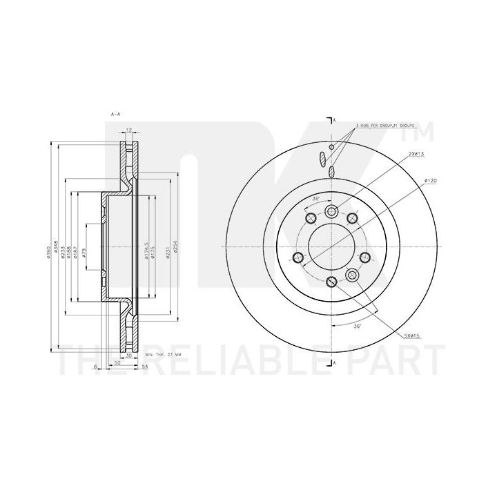 Stabdžių diskas NK 314051