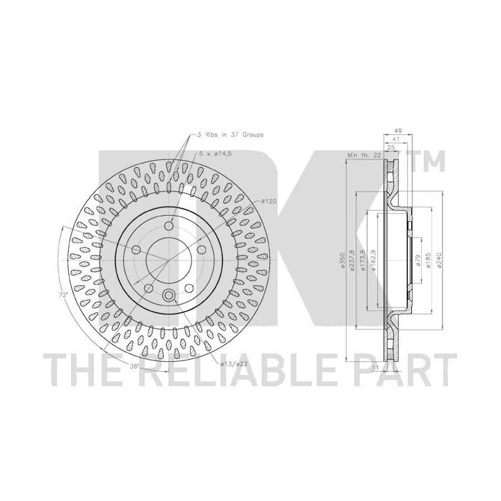 Stabdžių diskas NK 314052