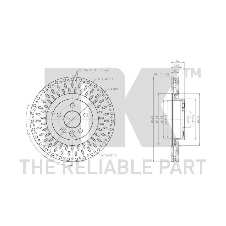 Stabdžių diskas NK 314053