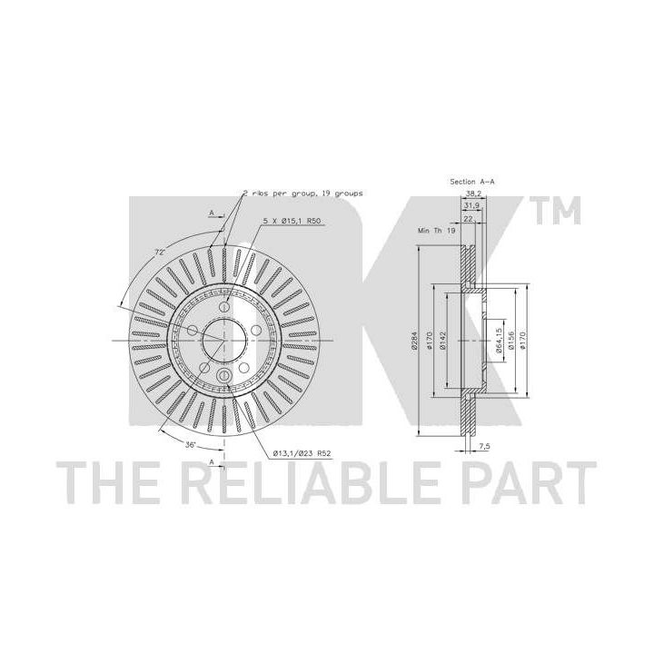Stabdžių diskas NK 314055
