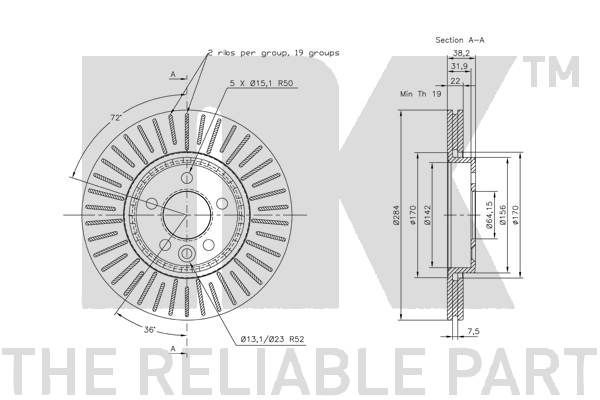 Stabdžių diskas NK 314055