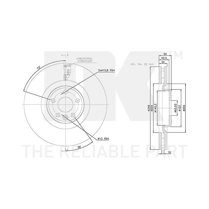 Stabdžių diskas NK 314057