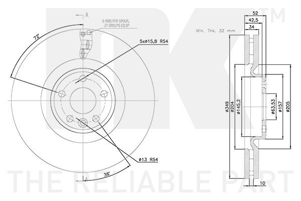 Stabdžių diskas NK 314057