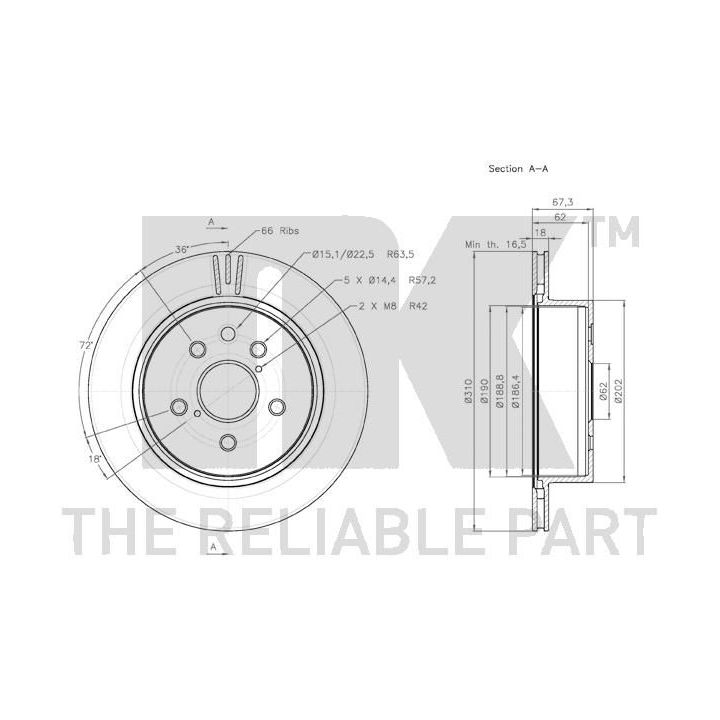 Stabdžių diskas NK 3145106