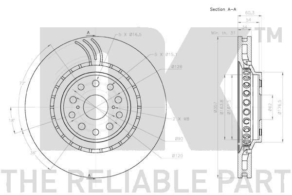Stabdžių diskas NK 3145146