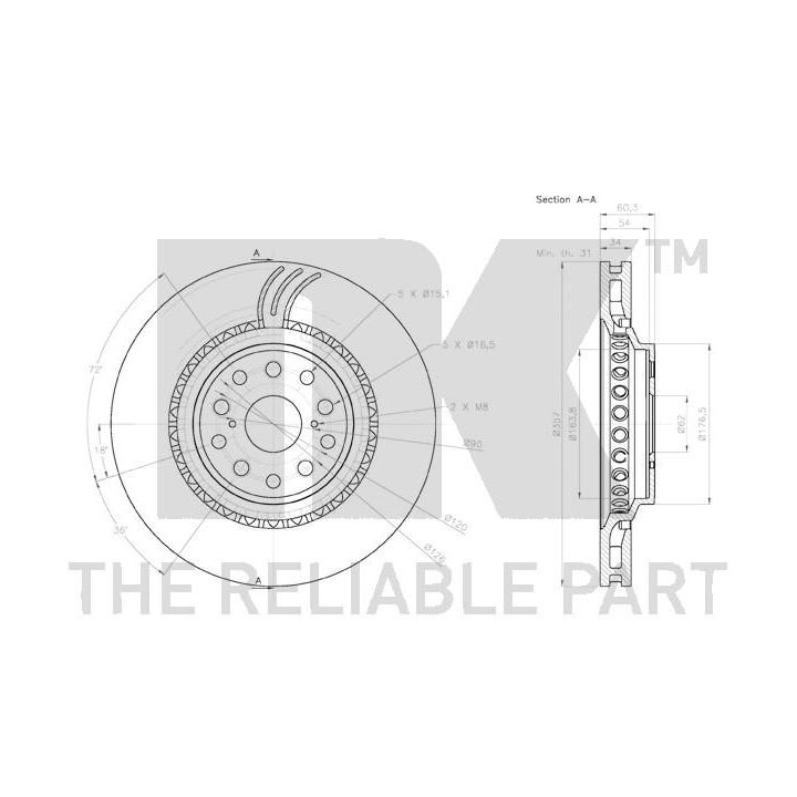 Stabdžių diskas NK 3145147