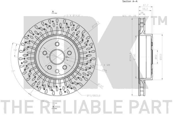 Stabdžių diskas NK 3145152