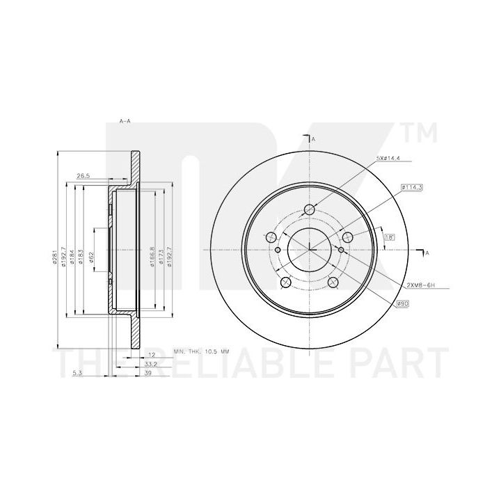 Stabdžių diskas NK 3145181