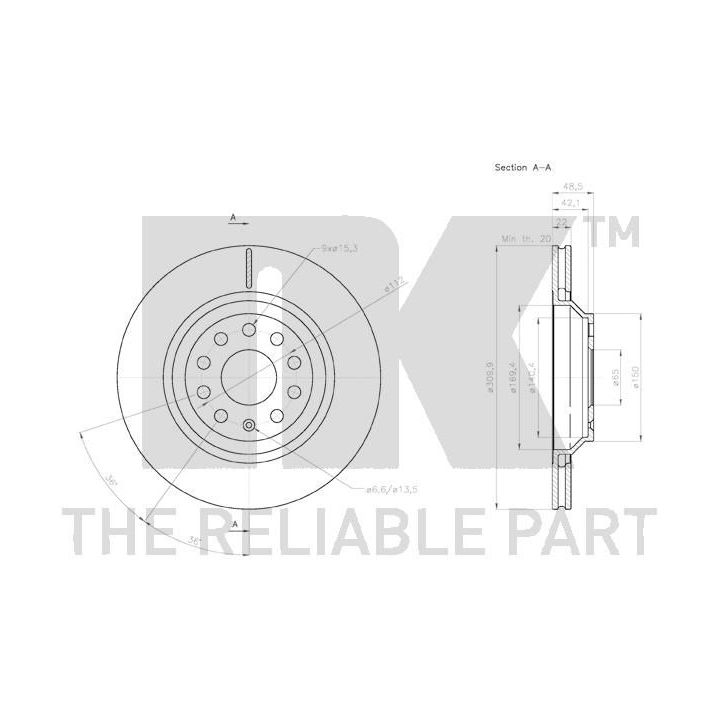 Stabdžių diskas NK 3147136