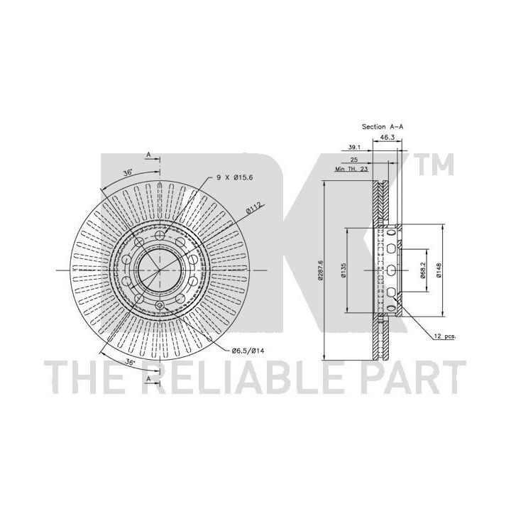 Stabdžių diskas NK 314743