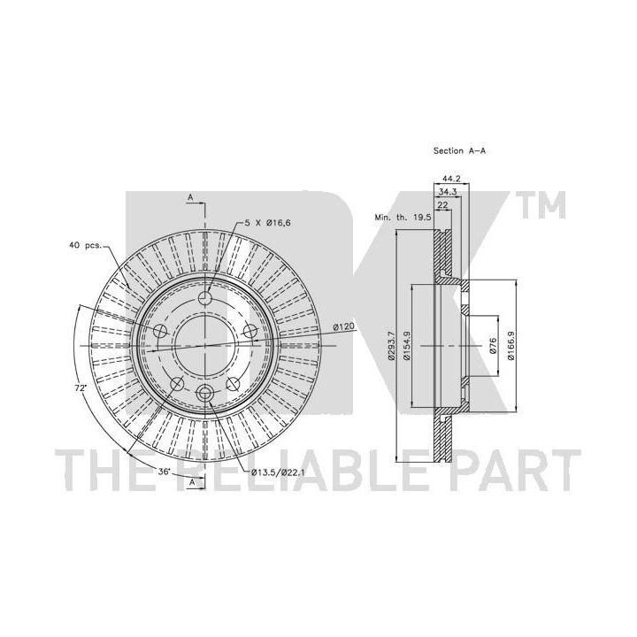 Stabdžių diskas NK 314797