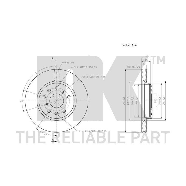 Stabdžių diskas NK 315218