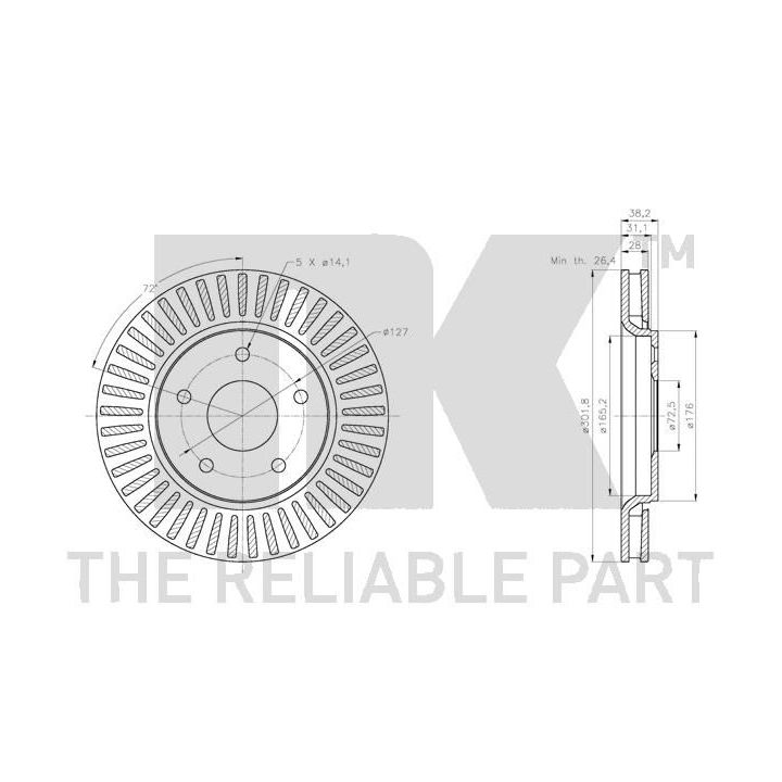 Stabdžių diskas NK 319333