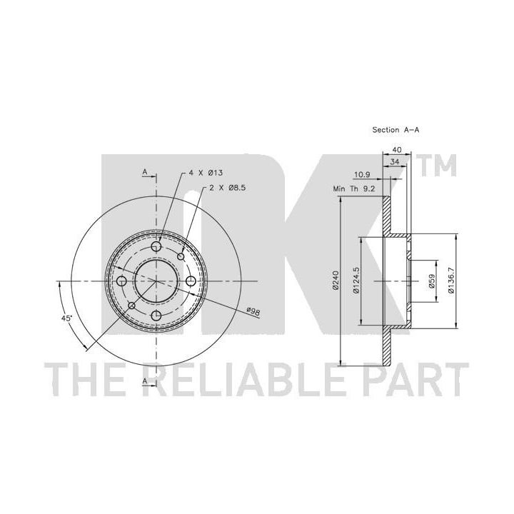 Stabdžių diskas NK 319922