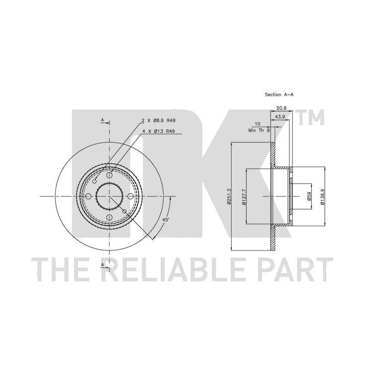 Stabdžių diskas NK 319928