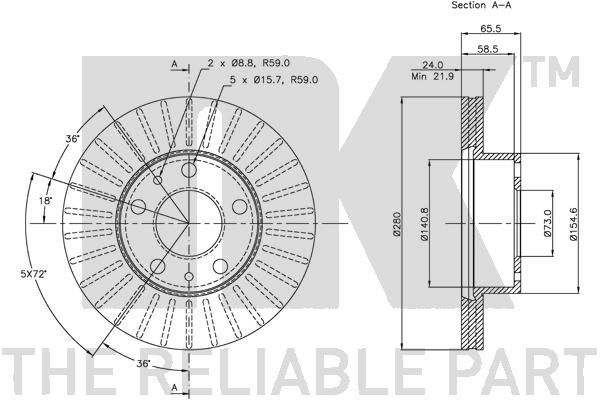 Stabdžių diskas NK 319945