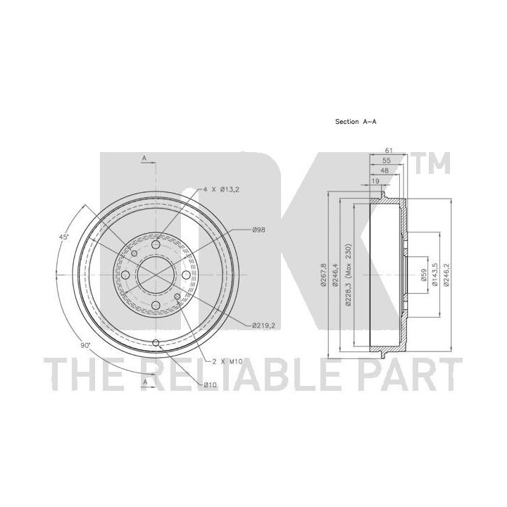 Stabdžių būgnas NK 251001