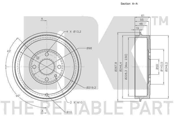 Stabdžių būgnas NK 251001