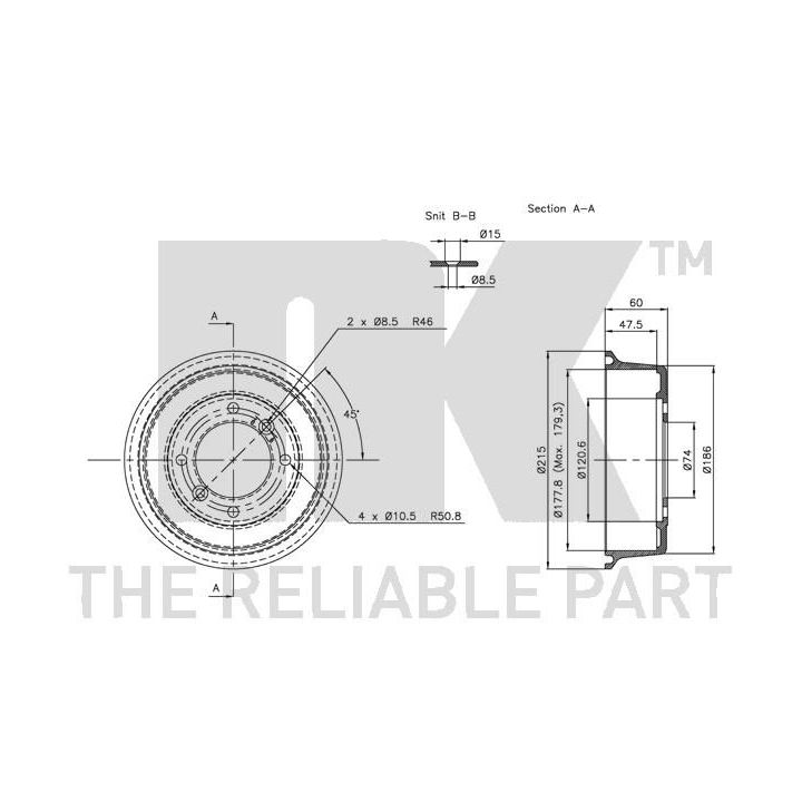 Stabdžių būgnas NK 251203