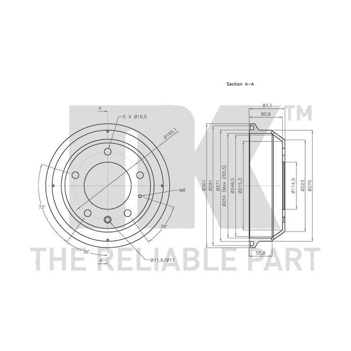 Stabdžių būgnas NK 251212