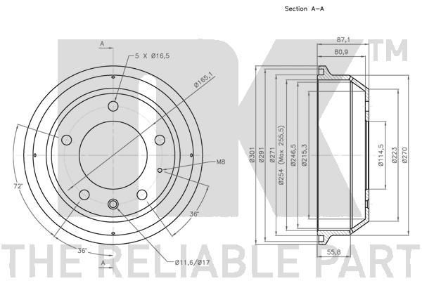Stabdžių būgnas NK 251212