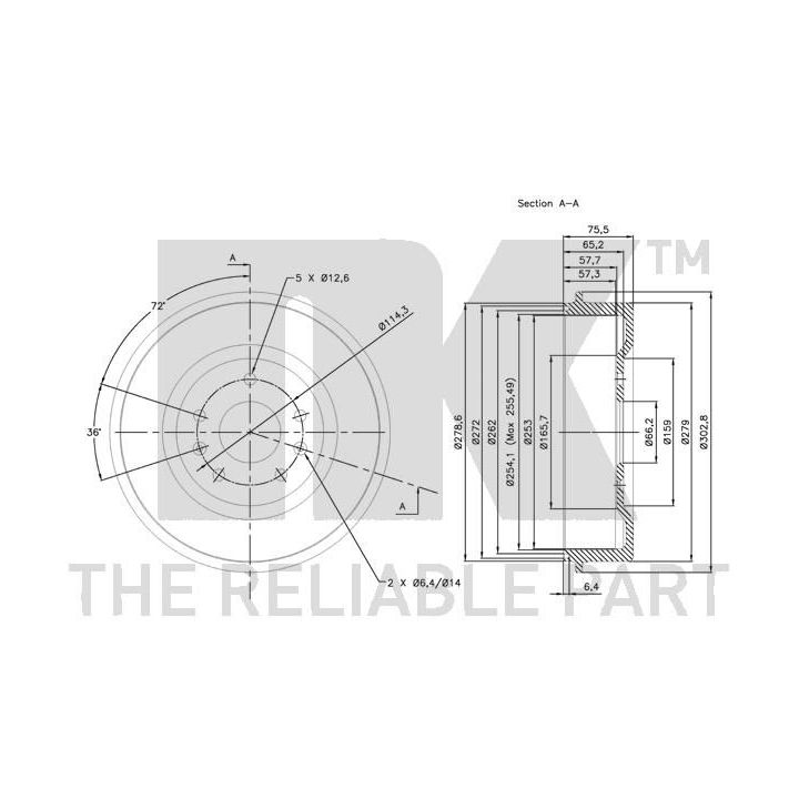 Stabdžių būgnas NK 251213