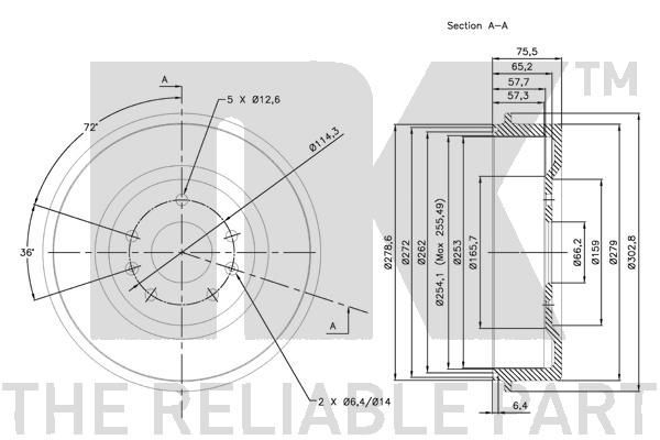 Stabdžių būgnas NK 251213