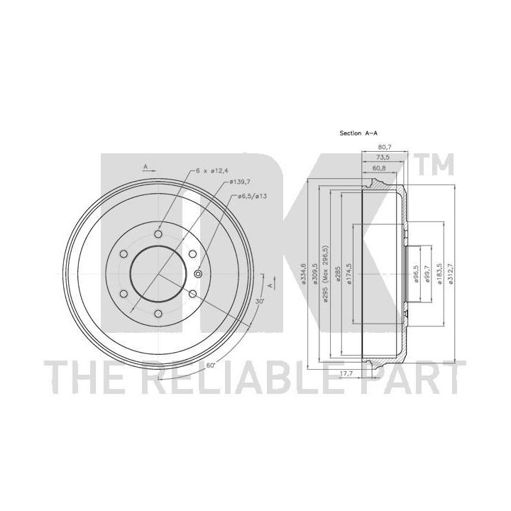 Stabdžių būgnas NK 251404