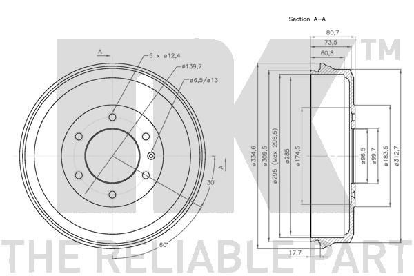 Stabdžių būgnas NK 251404