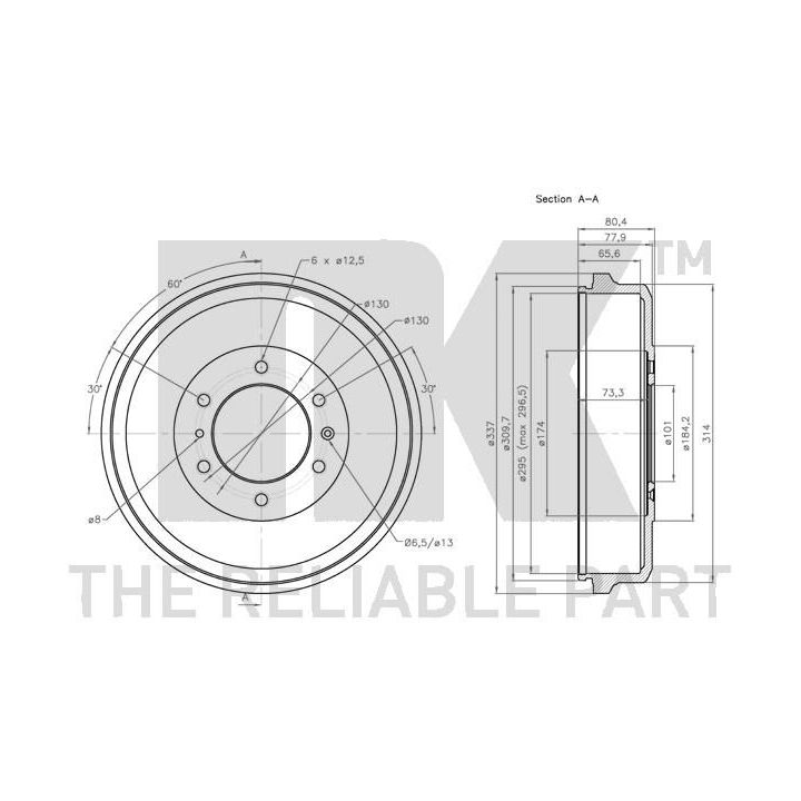 Stabdžių būgnas NK 251405