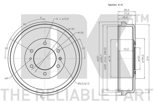 Stabdžių būgnas NK 251405