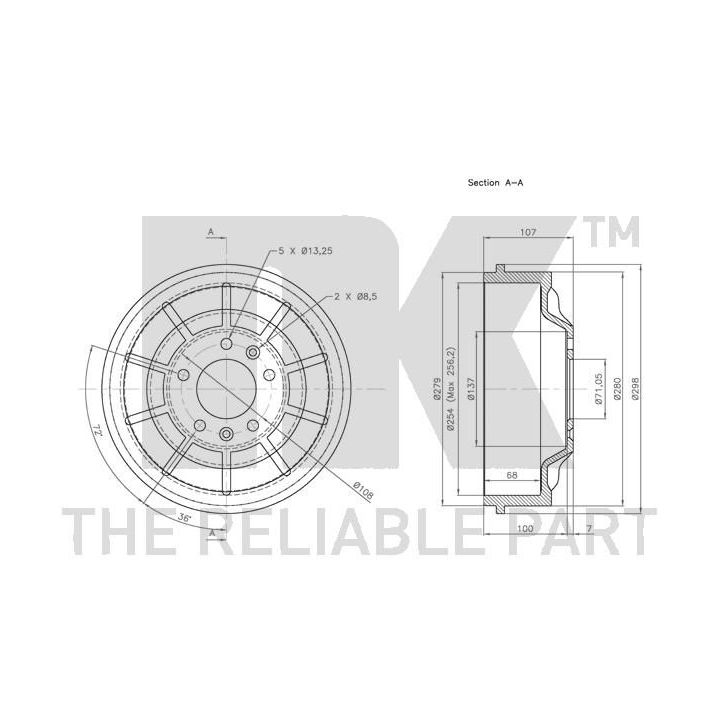 Stabdžių būgnas NK 251912