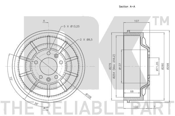 Stabdžių būgnas NK 251912