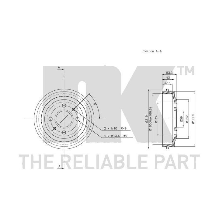 Stabdžių būgnas NK 252305