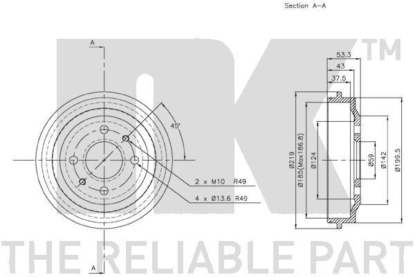 Stabdžių būgnas NK 252305
