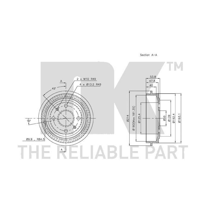 Stabdžių būgnas NK 252309
